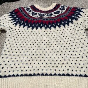 Woolrich Nordic Knit Sweater - Cream and Navy